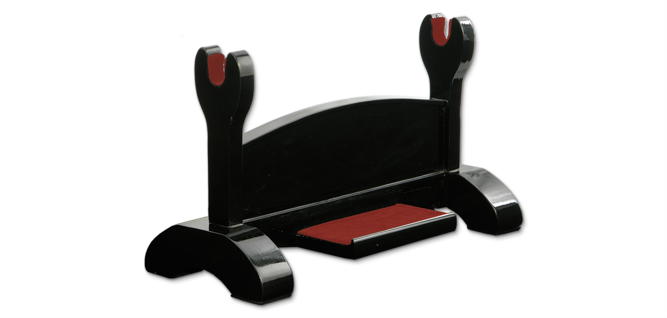 Single Japanese Sword Stand - Black Laquered