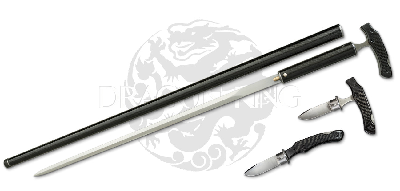 OSC-ii Carbon Fiber Cane Sword w/ Lockback Knife