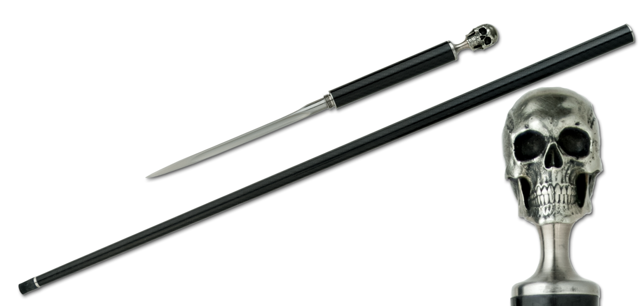 Skull Carbon Fiber Cane w/ Spike