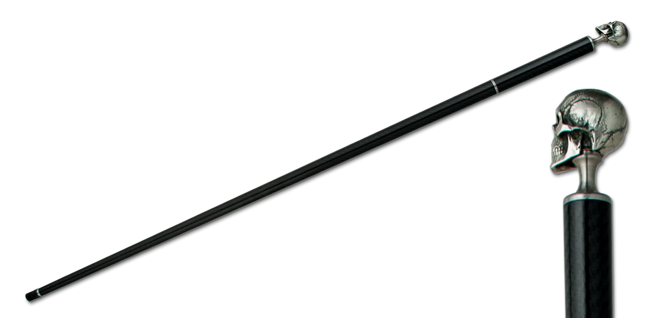 Skull Carbon Fiber Cane w/ Spike